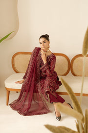 Ramsha Sonehri Embroidered Luxury Chiffon Unstitched 3Pc Suit BB-105