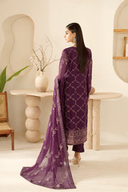 Ramsha Sonehri Embroidered Luxury Chiffon Unstitched 3Pc Suit BB-109