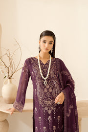 Ramsha Sonehri Embroidered Luxury Chiffon Unstitched 3Pc Suit BB-109
