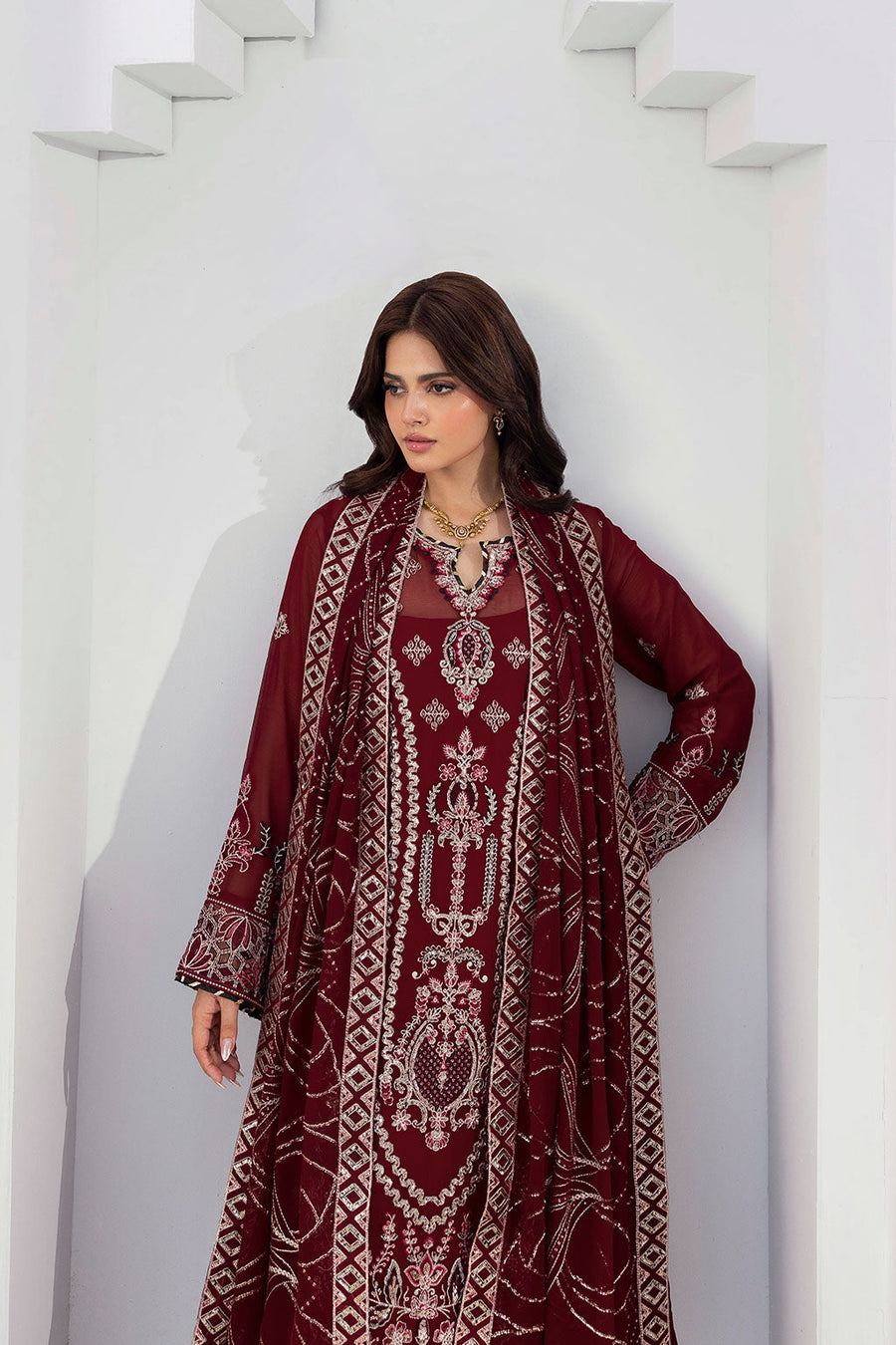 Ramsha Sonehri Vol-03 Embroidered Chiffon Unstitched 3Pc Suit BB-301