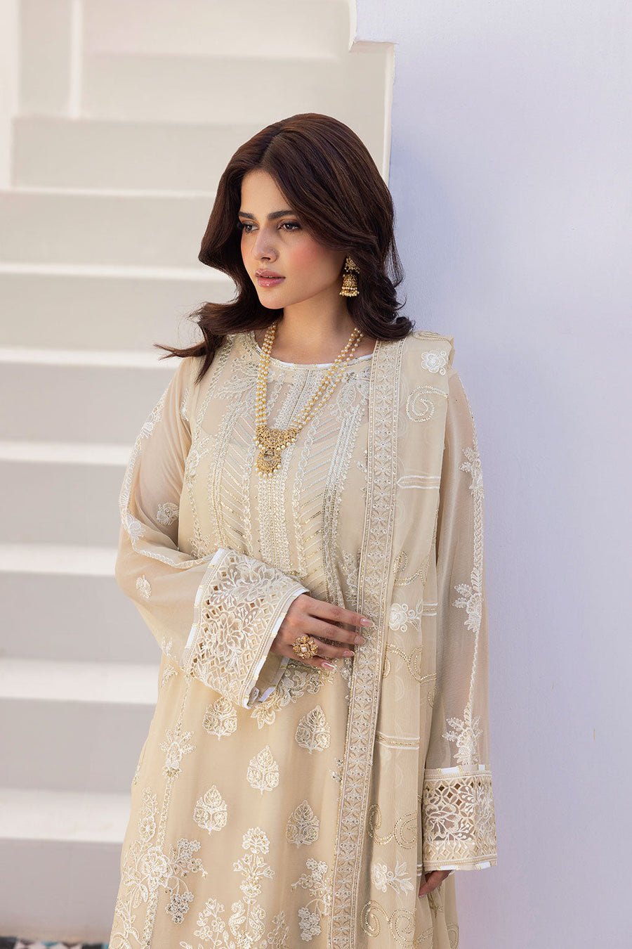 Ramsha Sonehri Vol-03 Embroidered Chiffon Unstitched 3Pc Suit BB-302