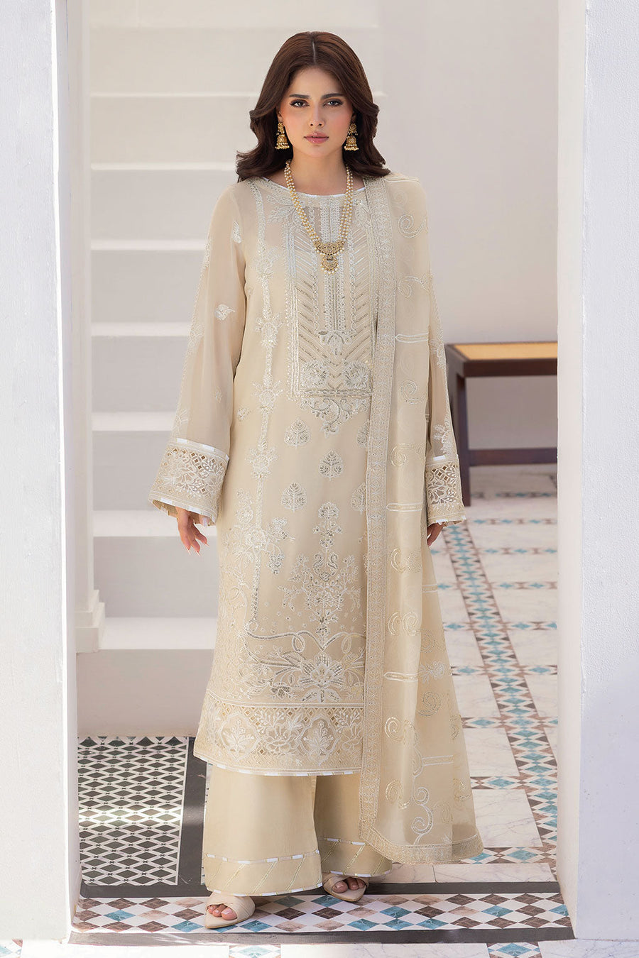 Ramsha Sonehri Vol-03 Embroidered Chiffon Unstitched 3Pc Suit BB-302
