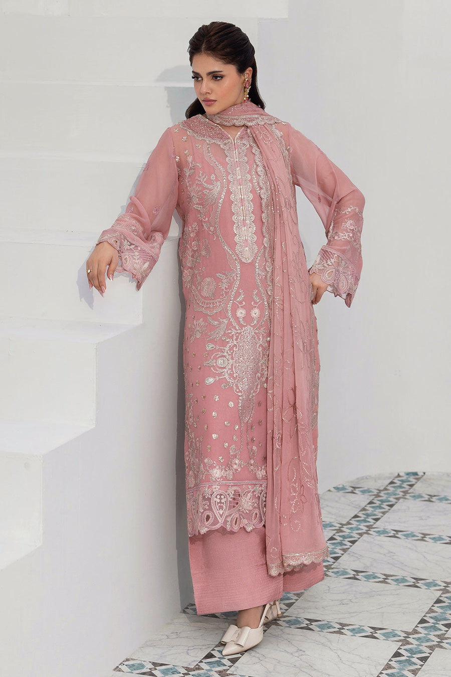 Ramsha Sonehri Vol-03 Embroidered Chiffon Unstitched 3Pc Suit BB-303