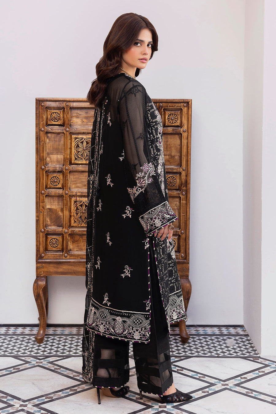 Ramsha Sonehri Vol-03 Embroidered Chiffon Unstitched 3Pc Suit BB-306