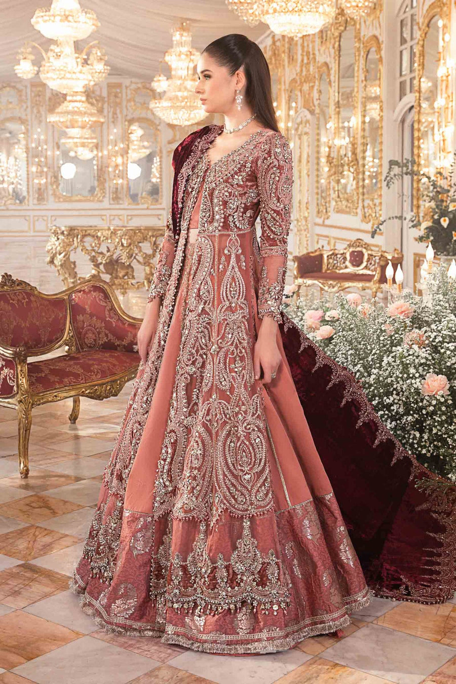 Maria.B Mbroidered Fabrics Unstitched Wedding Formal 3Pc Suit BD-2701