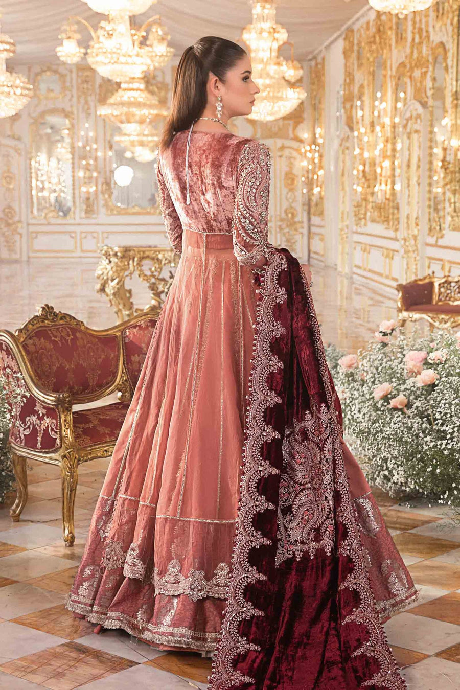 Maria.B Mbroidered Fabrics Unstitched Wedding Formal 3Pc Suit BD-2701