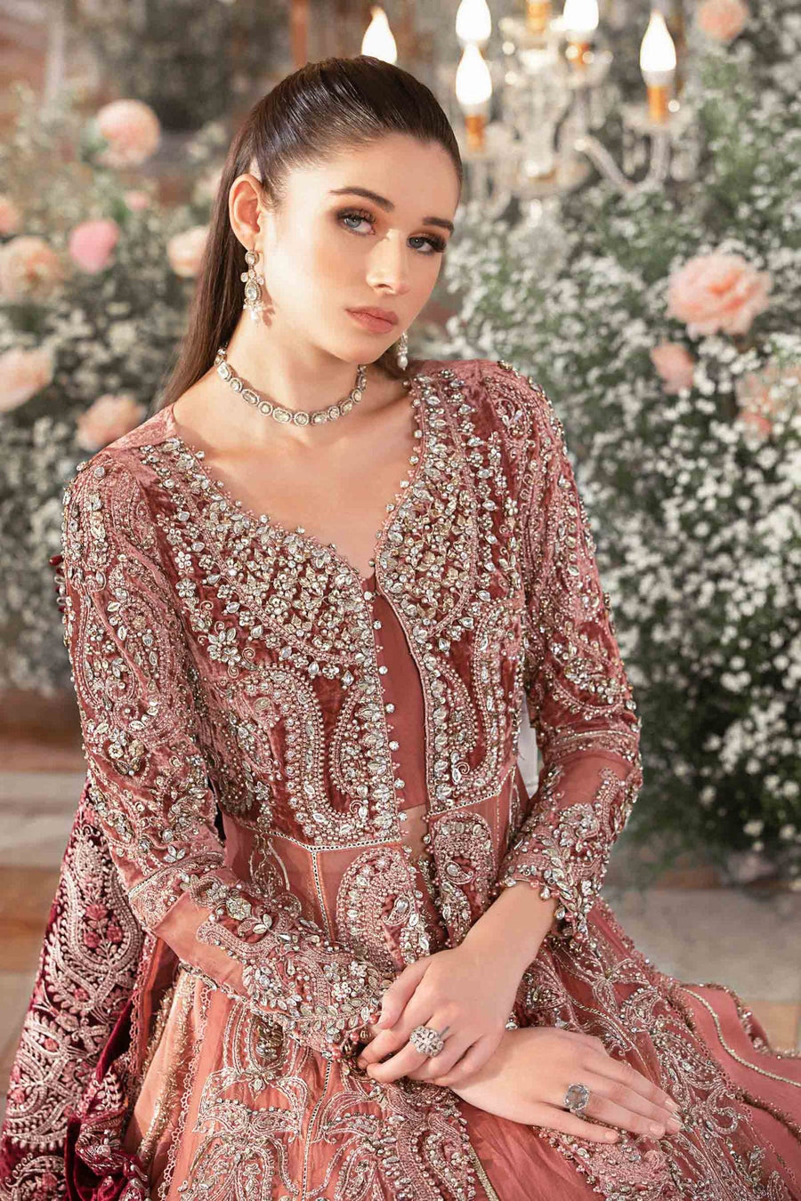 Maria.B Mbroidered Fabrics Unstitched Wedding Formal 3Pc Suit BD-2701