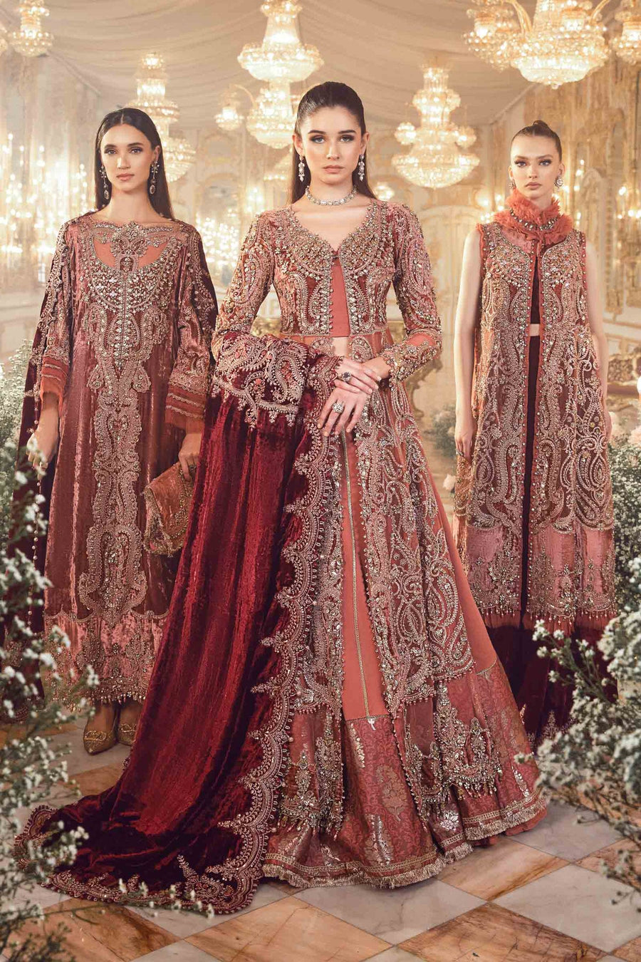 Maria.B Mbroidered Fabrics Unstitched Wedding Formal 3Pc Suit BD-2701