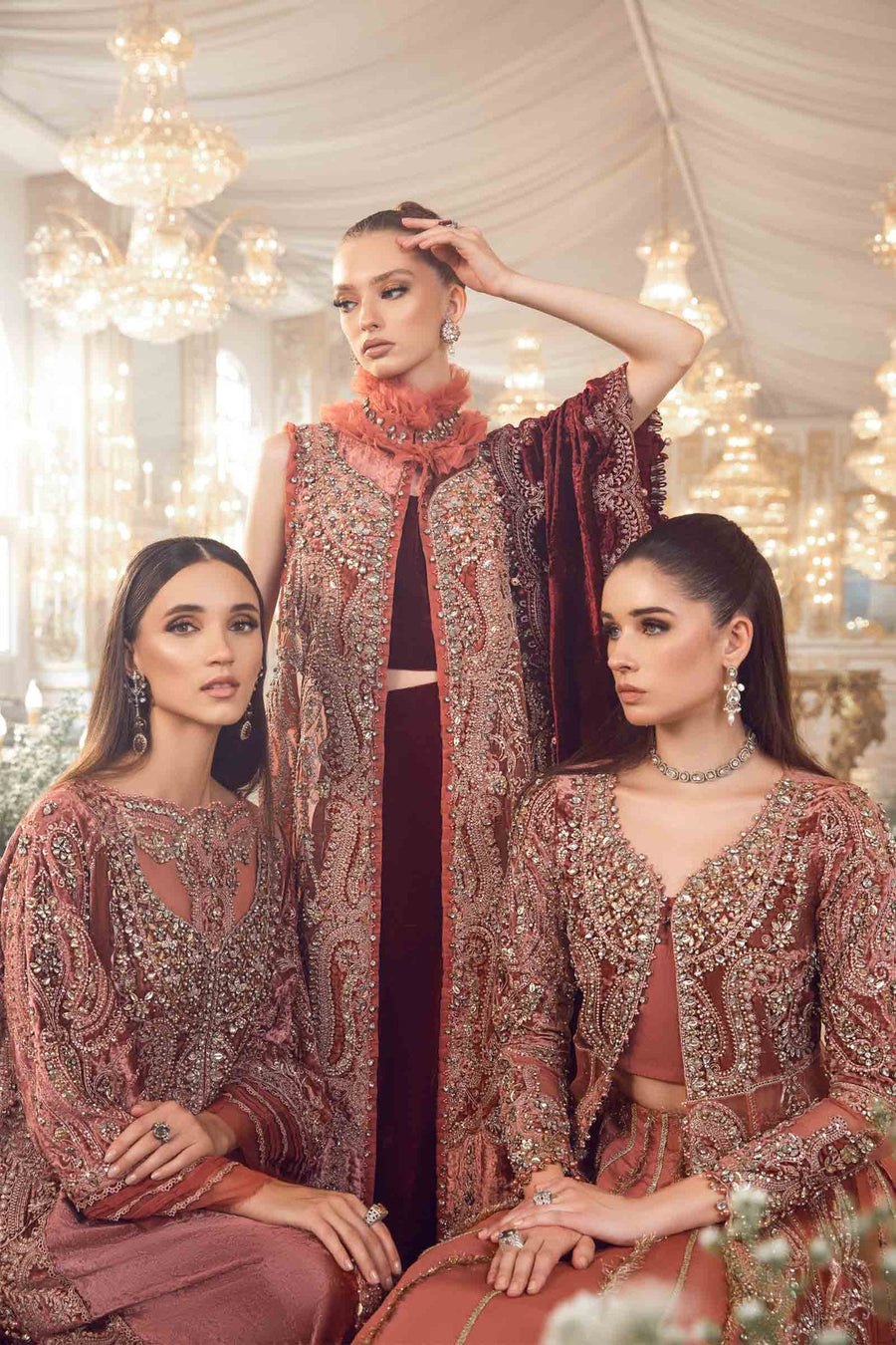 Maria.B Mbroidered Fabrics Unstitched Wedding Formal 3Pc Suit BD-2701