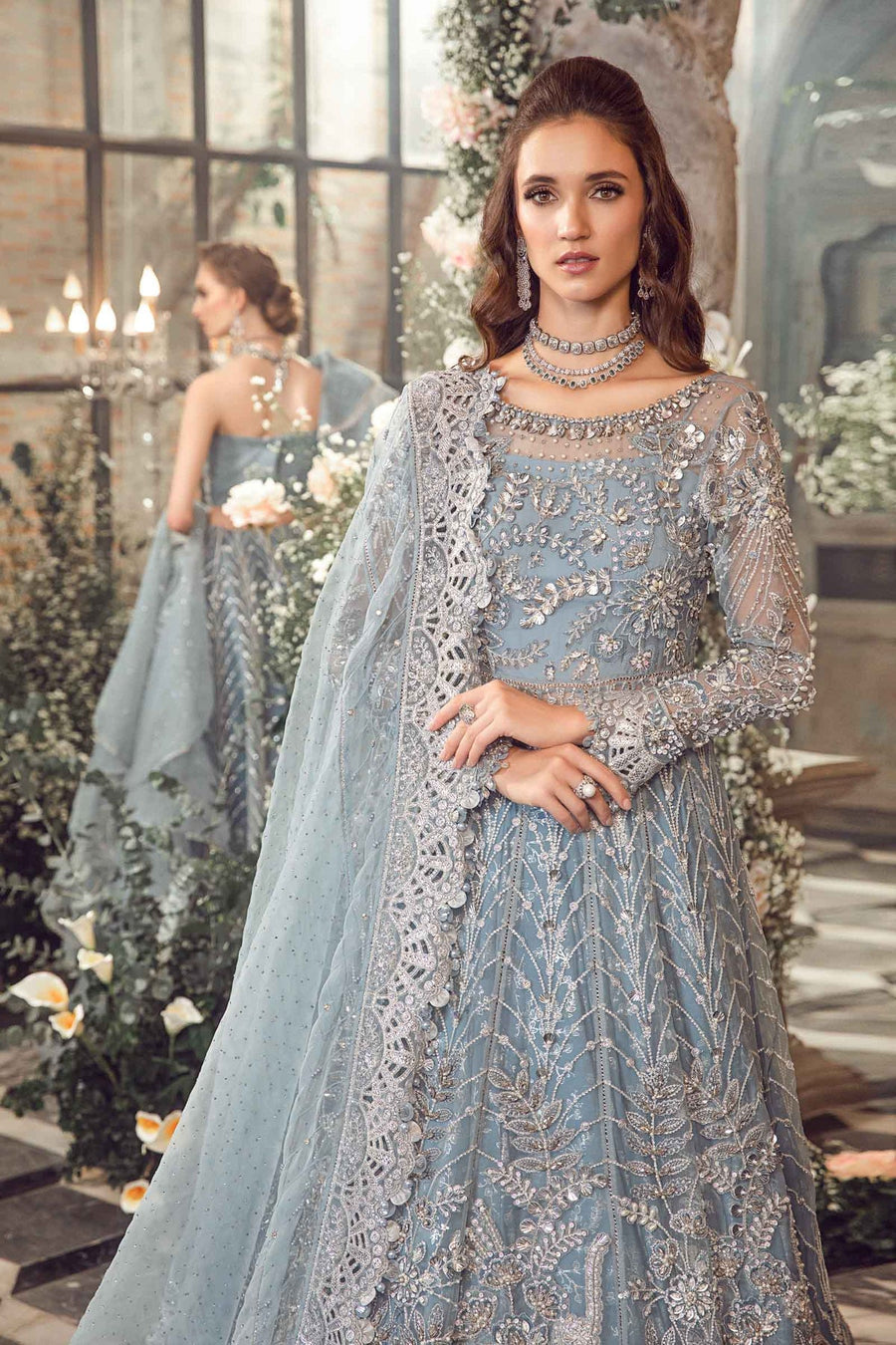 Maria.B Mbroidered Fabrics Unstitched Wedding Formal 3Pc Suit BD-2702
