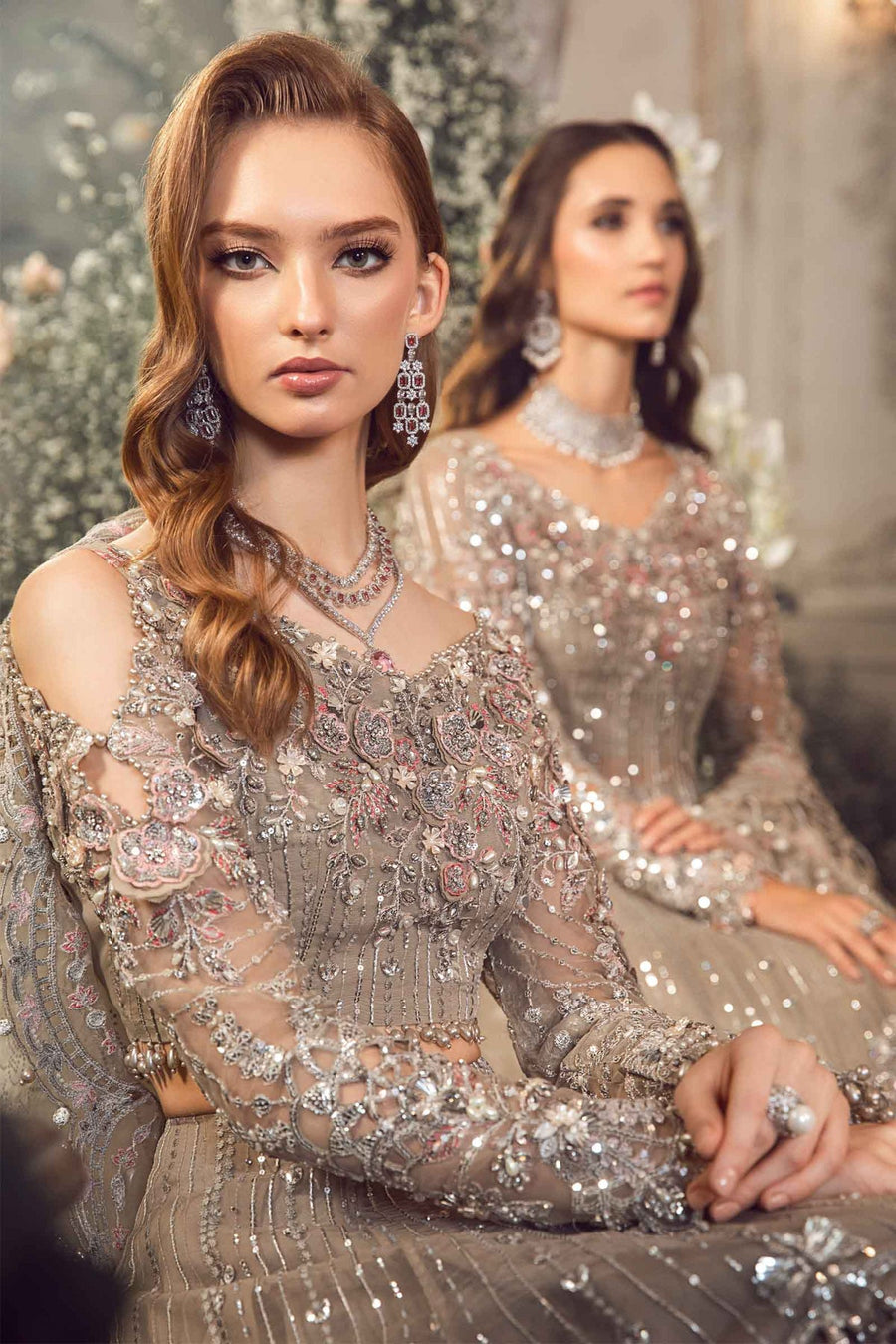 Maria.B Mbroidered Fabrics Unstitched Wedding Formal 3Pc Suit BD-2703