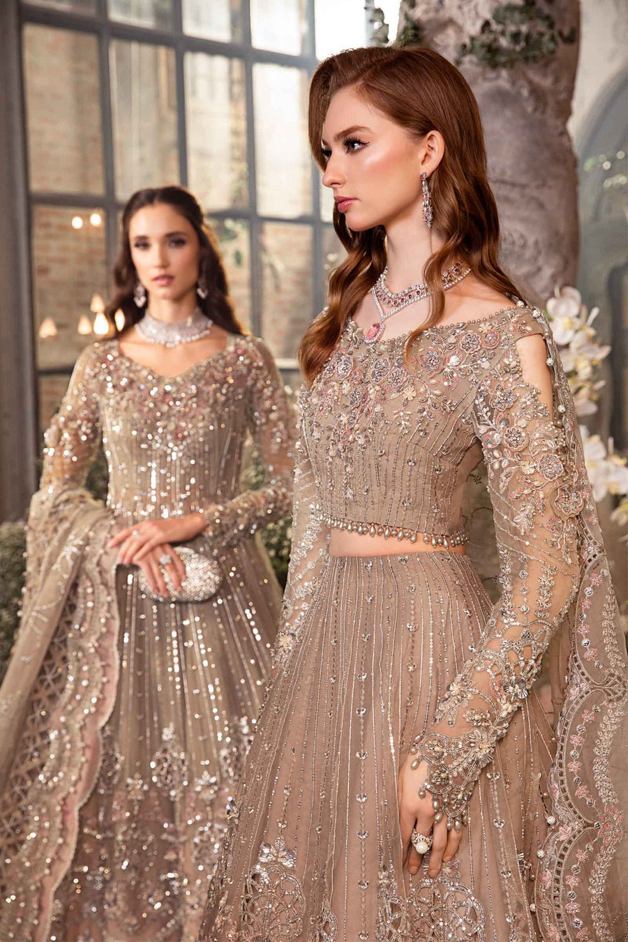 Maria.B Mbroidered Fabrics Unstitched Wedding Formal 3Pc Suit BD-2703