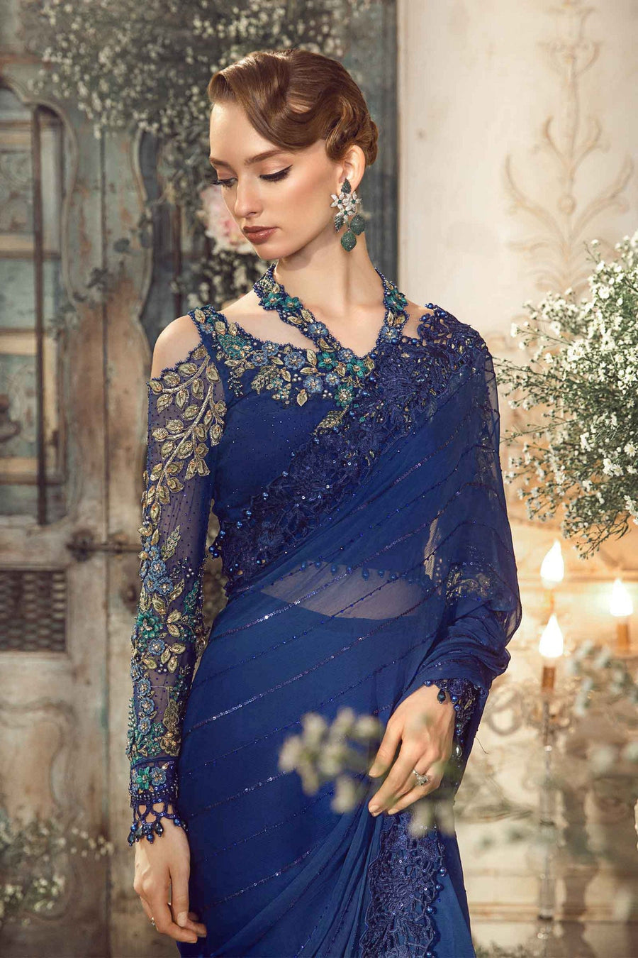 Maria.B Mbroidered Fabrics Unstitched Wedding Formal 3Pc Suit BD-2704