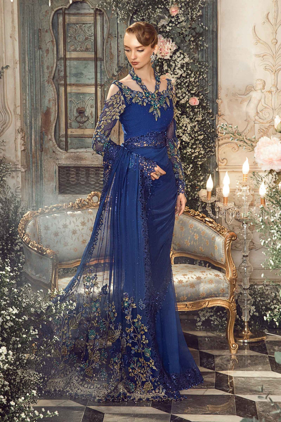 Maria.B Mbroidered Fabrics Unstitched Wedding Formal 3Pc Suit BD-2704