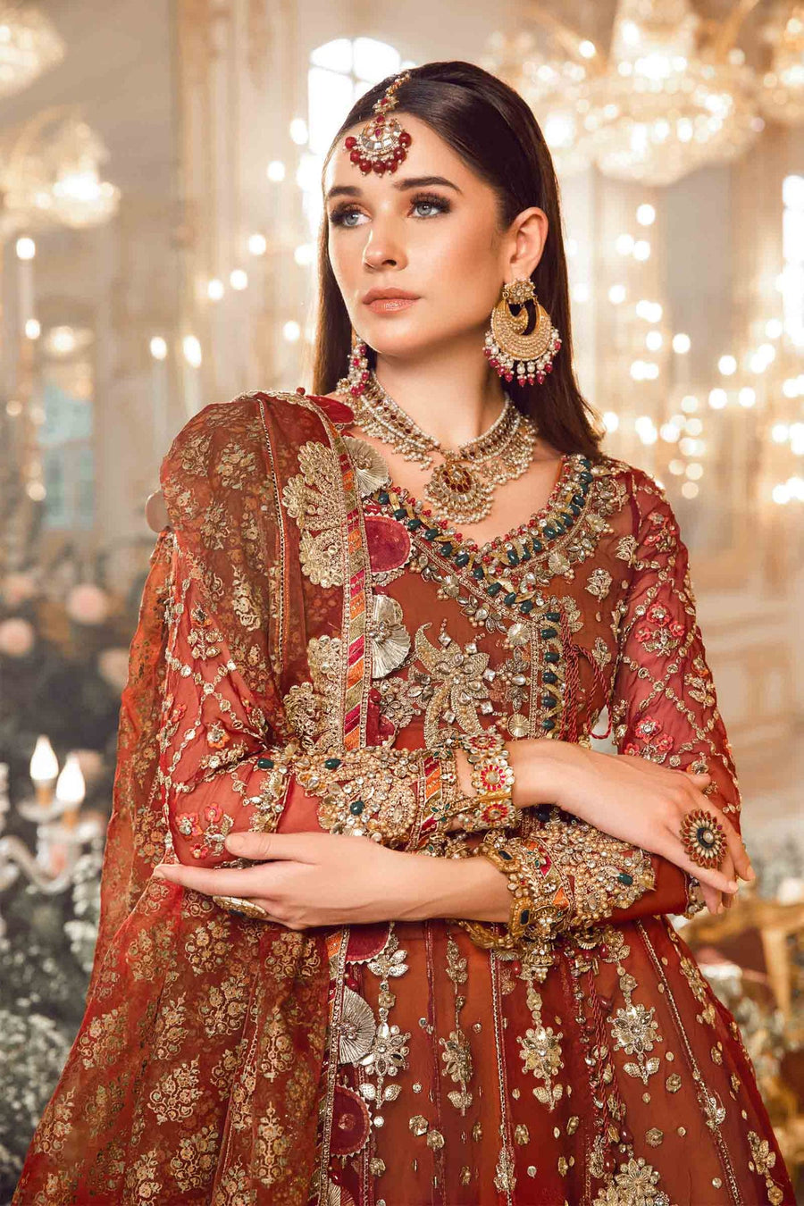 Maria.B Mbroidered Fabrics Unstitched Wedding Formal 3Pc Suit BD-2705