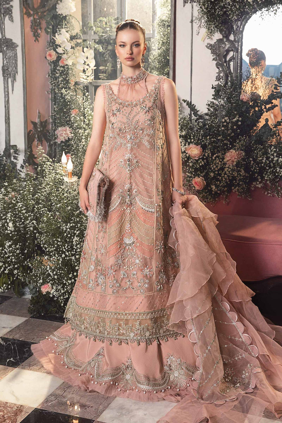 Maria.B Mbroidered Fabrics Unstitched Wedding Formal 3Pc Suit BD-2706