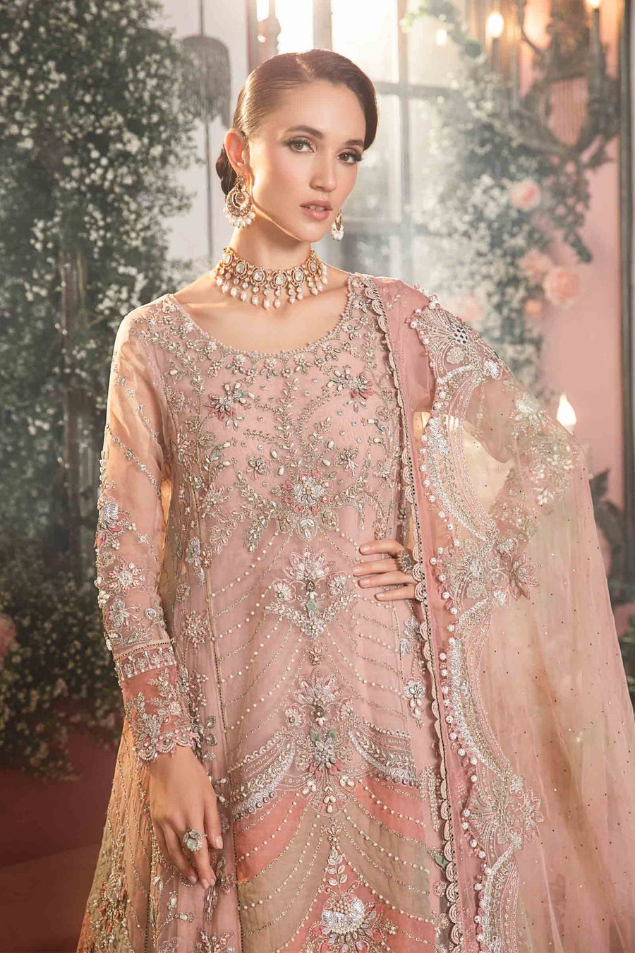 Maria.B Mbroidered Fabrics Unstitched Wedding Formal 3Pc Suit BD-2706