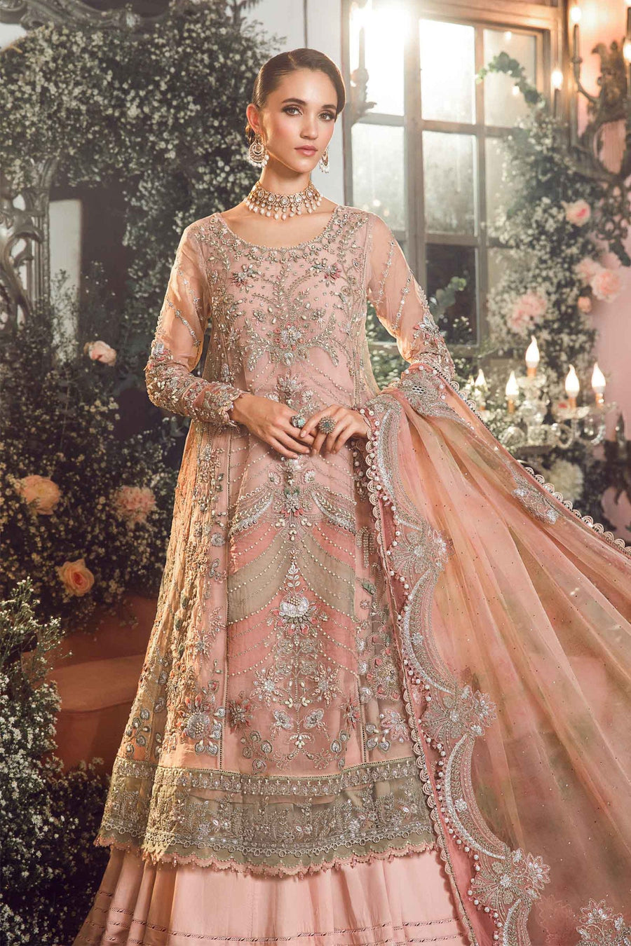 Maria.B Mbroidered Fabrics Unstitched Wedding Formal 3Pc Suit BD-2706