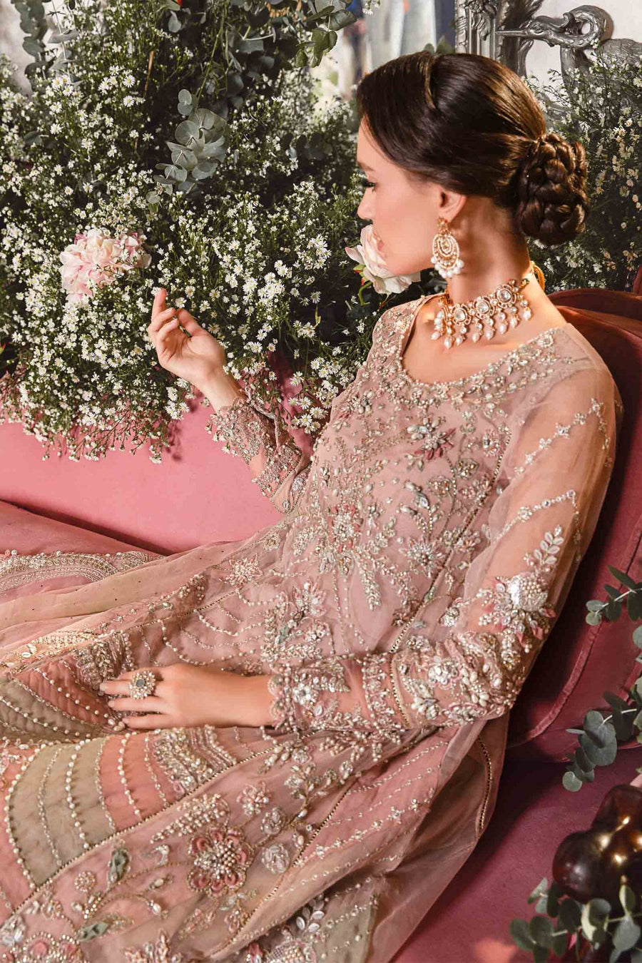 Maria.B Mbroidered Fabrics Unstitched Wedding Formal 3Pc Suit BD-2706