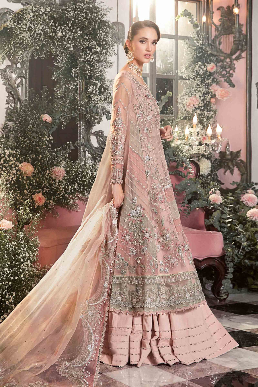 Maria.B Mbroidered Fabrics Unstitched Wedding Formal 3Pc Suit BD-2706