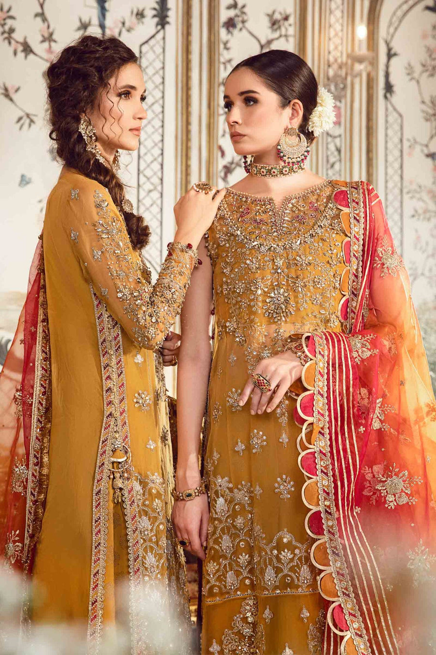 Maria.B Mbroidered Fabrics Unstitched Wedding Formal 3Pc Suit BD-2707