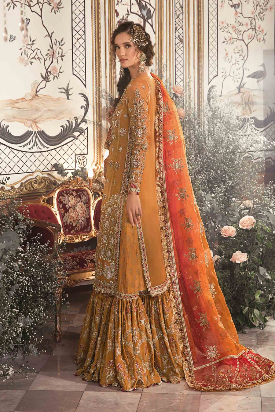Maria.B Mbroidered Fabrics Unstitched Wedding Formal 3Pc Suit BD-2707