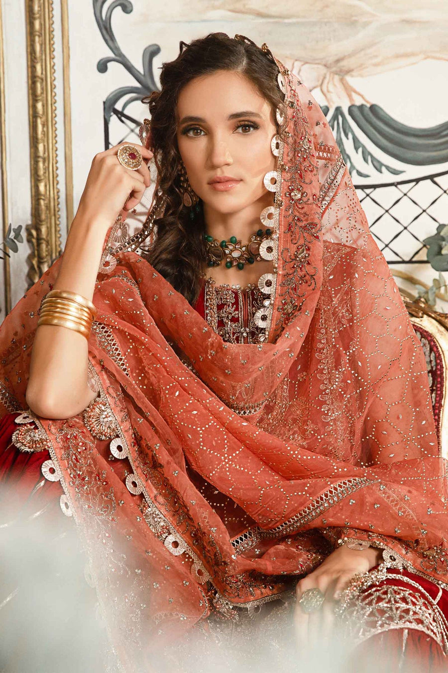 Maria.B Mbroidered Fabrics Unstitched Wedding Formal 3Pc Suit BD-2708