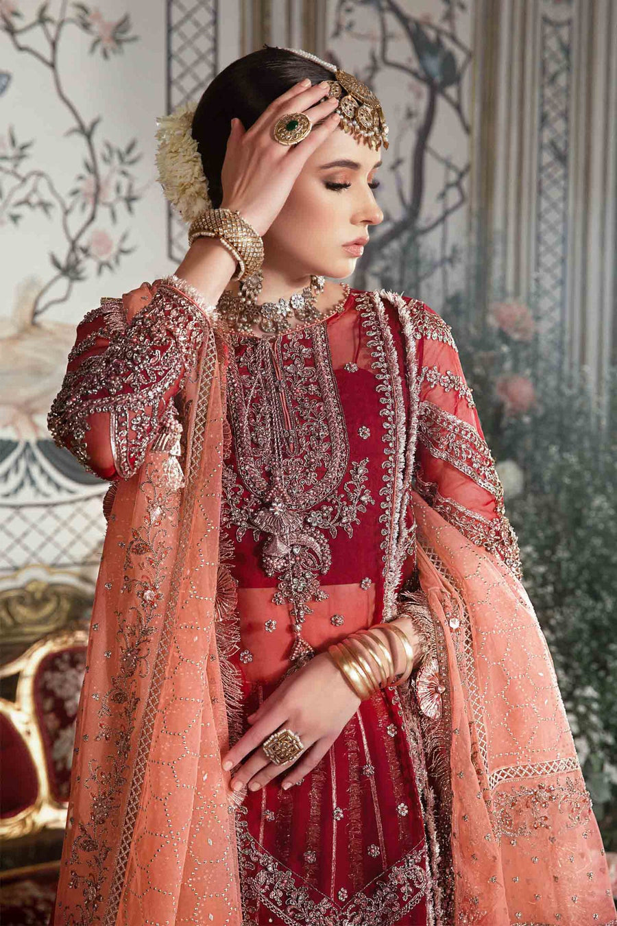 Maria.B Mbroidered Fabrics Unstitched Wedding Formal 3Pc Suit BD-2708