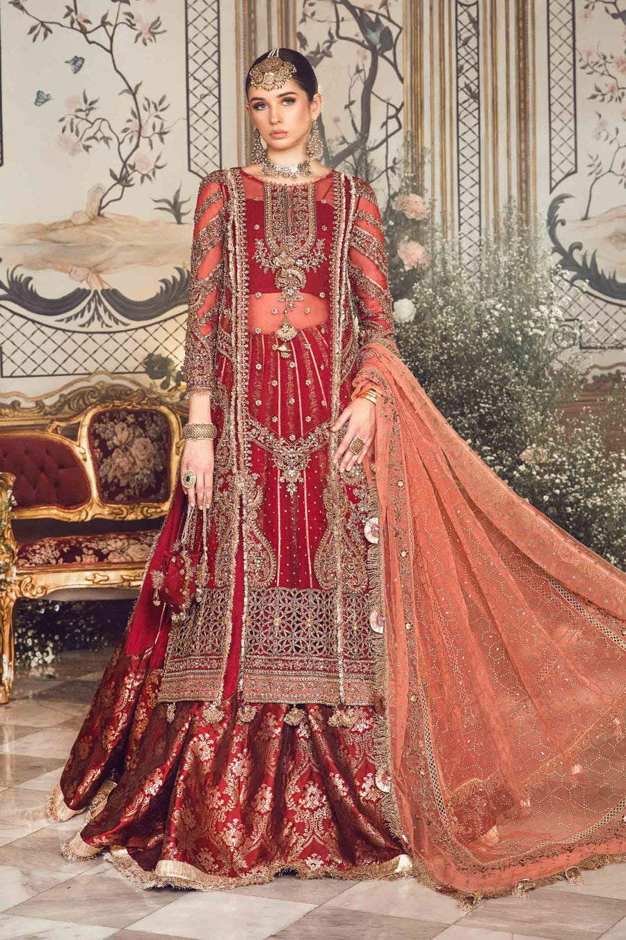 Maria.B Mbroidered Fabrics Unstitched Wedding Formal 3Pc Suit BD-2708