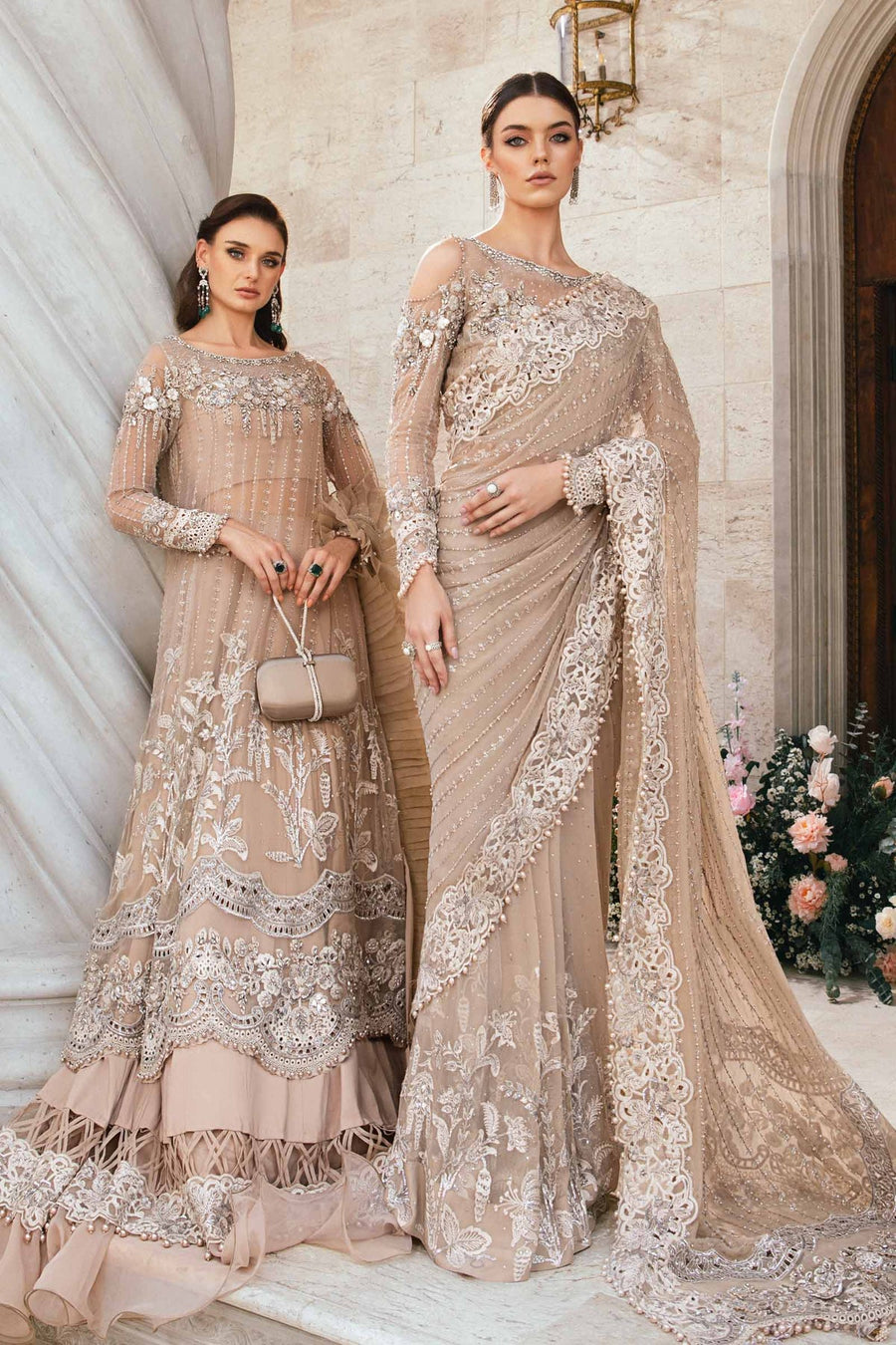 Maria.B Mbroidered Unstitched Organza Saree BD-2801
