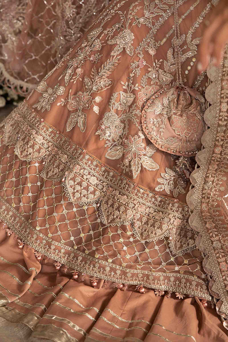 Maria.B Mbroidered Unstitched Net 3Pc Suit BD-2804