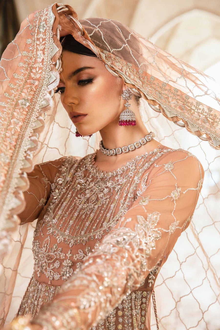 Maria.B Mbroidered Unstitched Net 3Pc Suit BD-2804