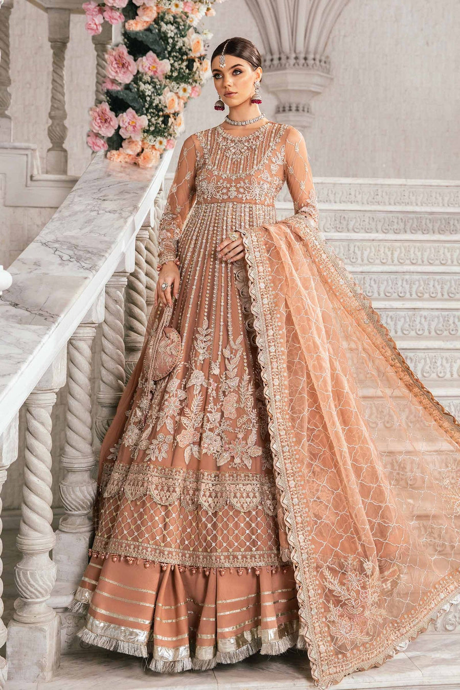 Maria.B Mbroidered Unstitched Net 3Pc Suit BD-2804