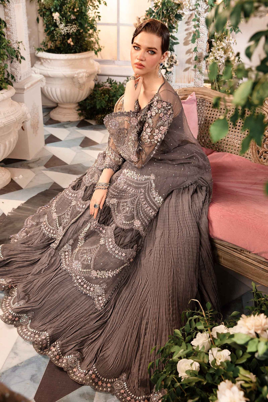 Maria.B Mbroidered Organza Unstitched 3 Piece Suit BD-2902