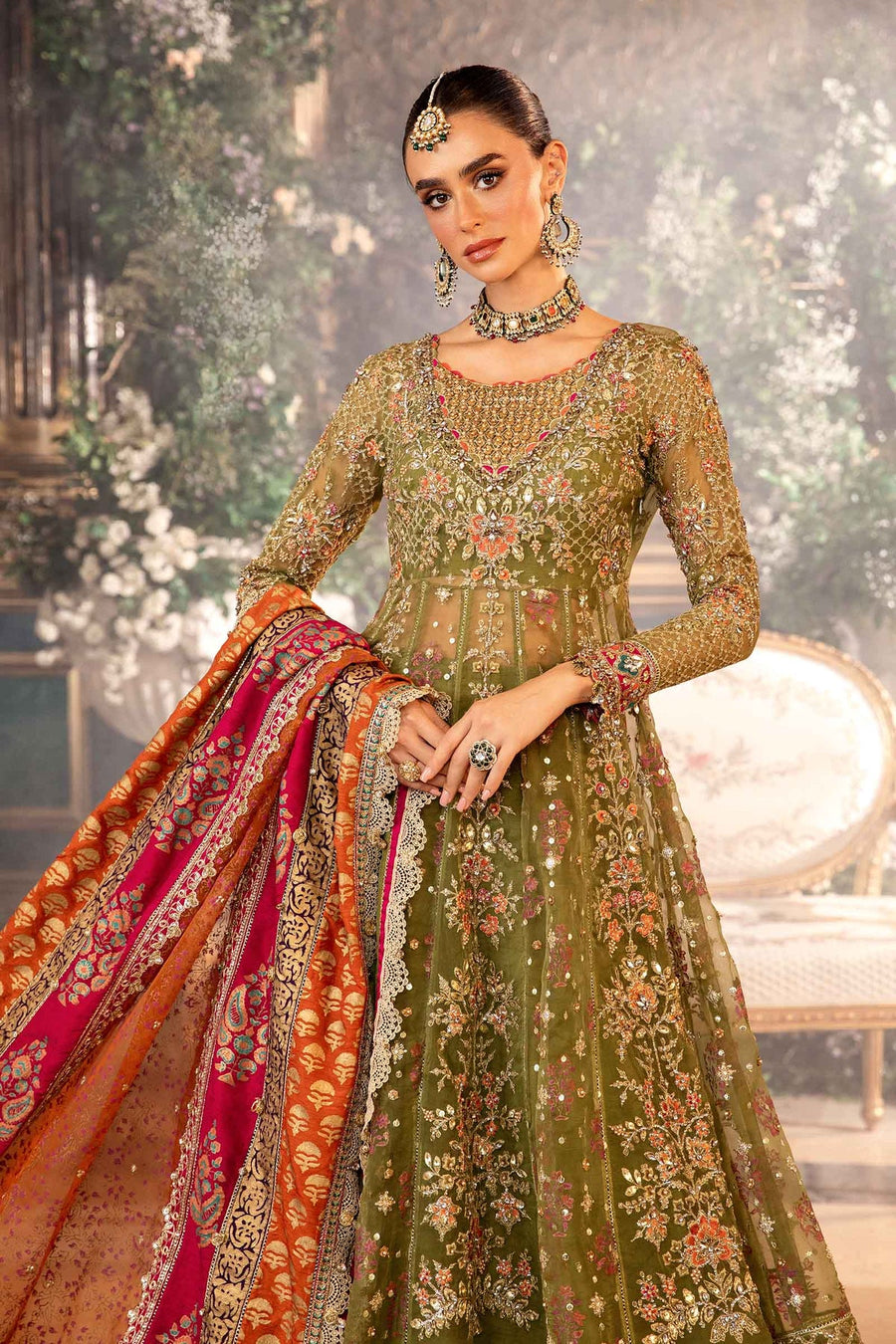 Maria.B Mbroidered Organza Unstitched 3 Piece Suit BD-2906