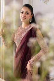 Maria.B Mbroidered Unstitched Embroidered Chiffon Saree BD-3001