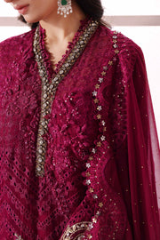 Maria.B Mbroidered 3 Piece Unstitched Embroidered Chiffon Suit BD-3003