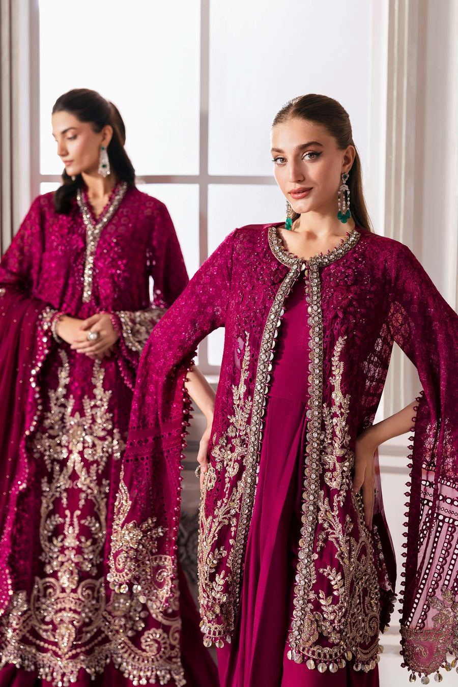 Maria.B Mbroidered 3 Piece Unstitched Embroidered Chiffon Suit BD-3003