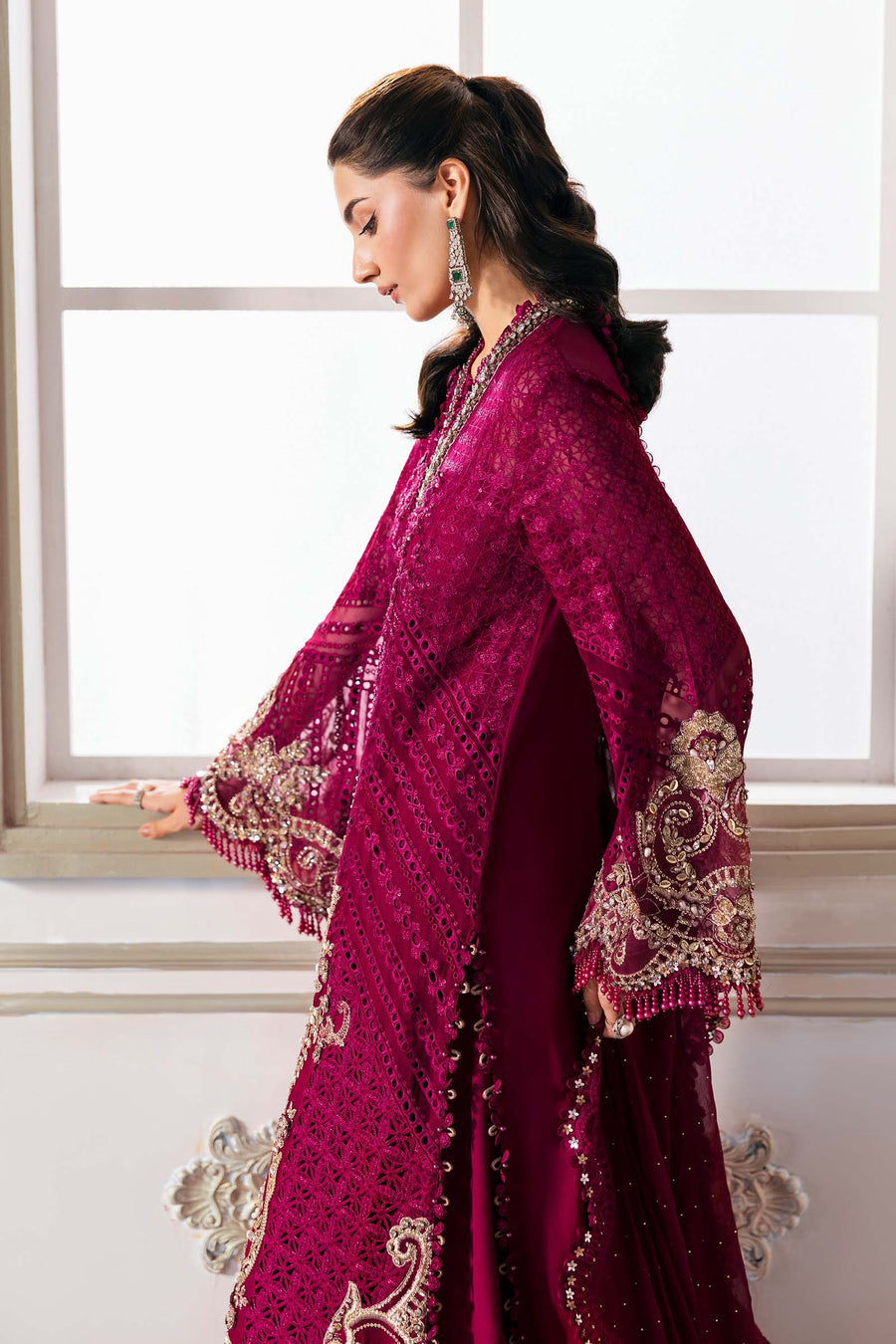 Maria.B Mbroidered 3 Piece Unstitched Embroidered Chiffon Suit BD-3003