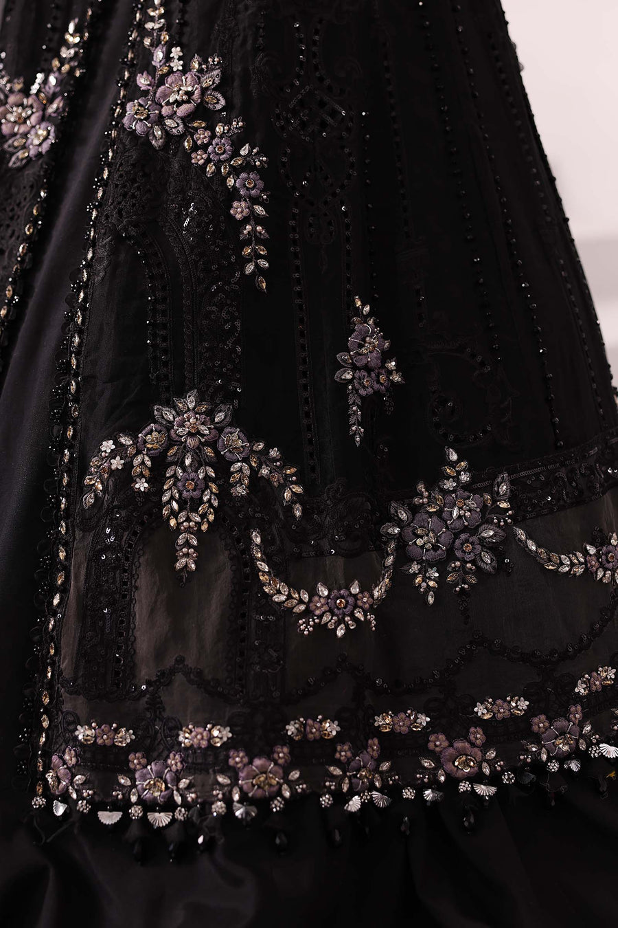 Maria.B Mbroidered 3 Piece Unstitched Embroidered Organza Suit BD-3004