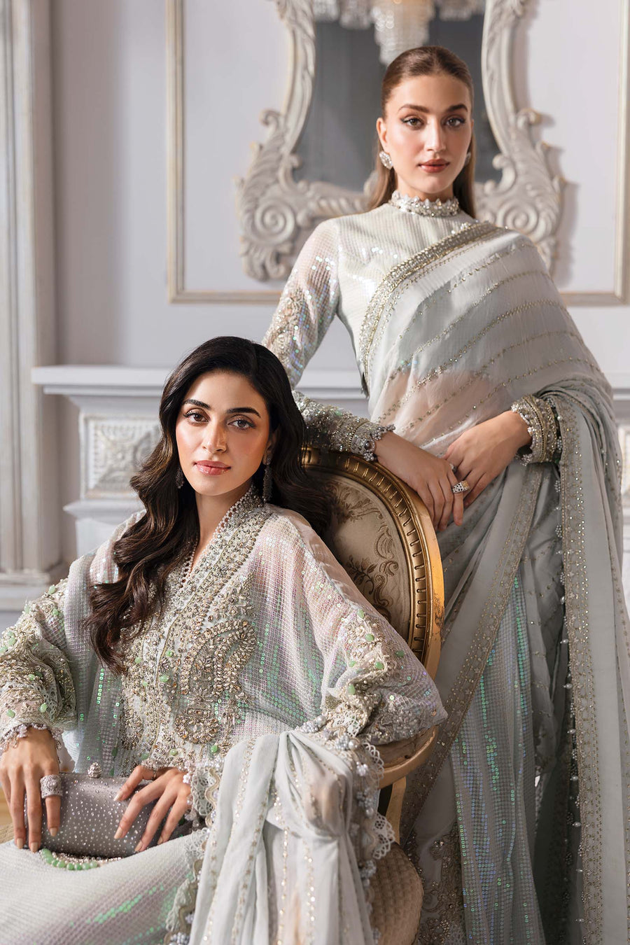 Maria.B Mbroidered 3 Piece Unstitched Embroidered Chiffon Suit BD-3005