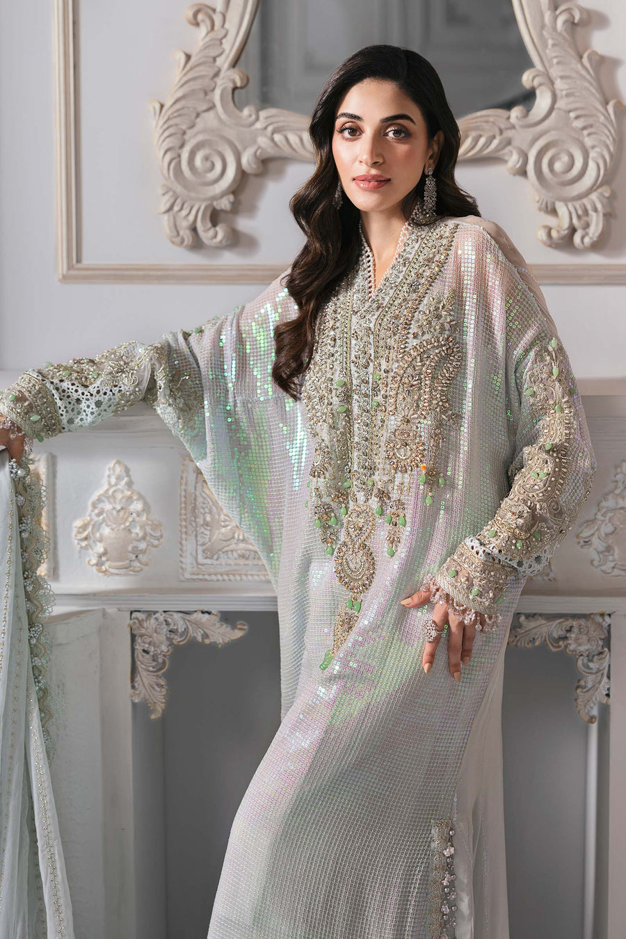 Maria.B Mbroidered 3 Piece Unstitched Embroidered Chiffon Suit BD-3005