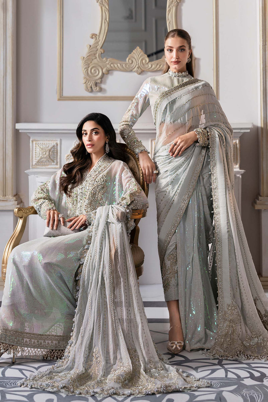 Maria.B Mbroidered 3 Piece Unstitched Embroidered Chiffon Suit BD-3005