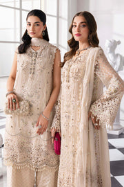 Maria.B Mbroidered 3 Piece Unstitched Embroidered Chiffon Suit BD-3007