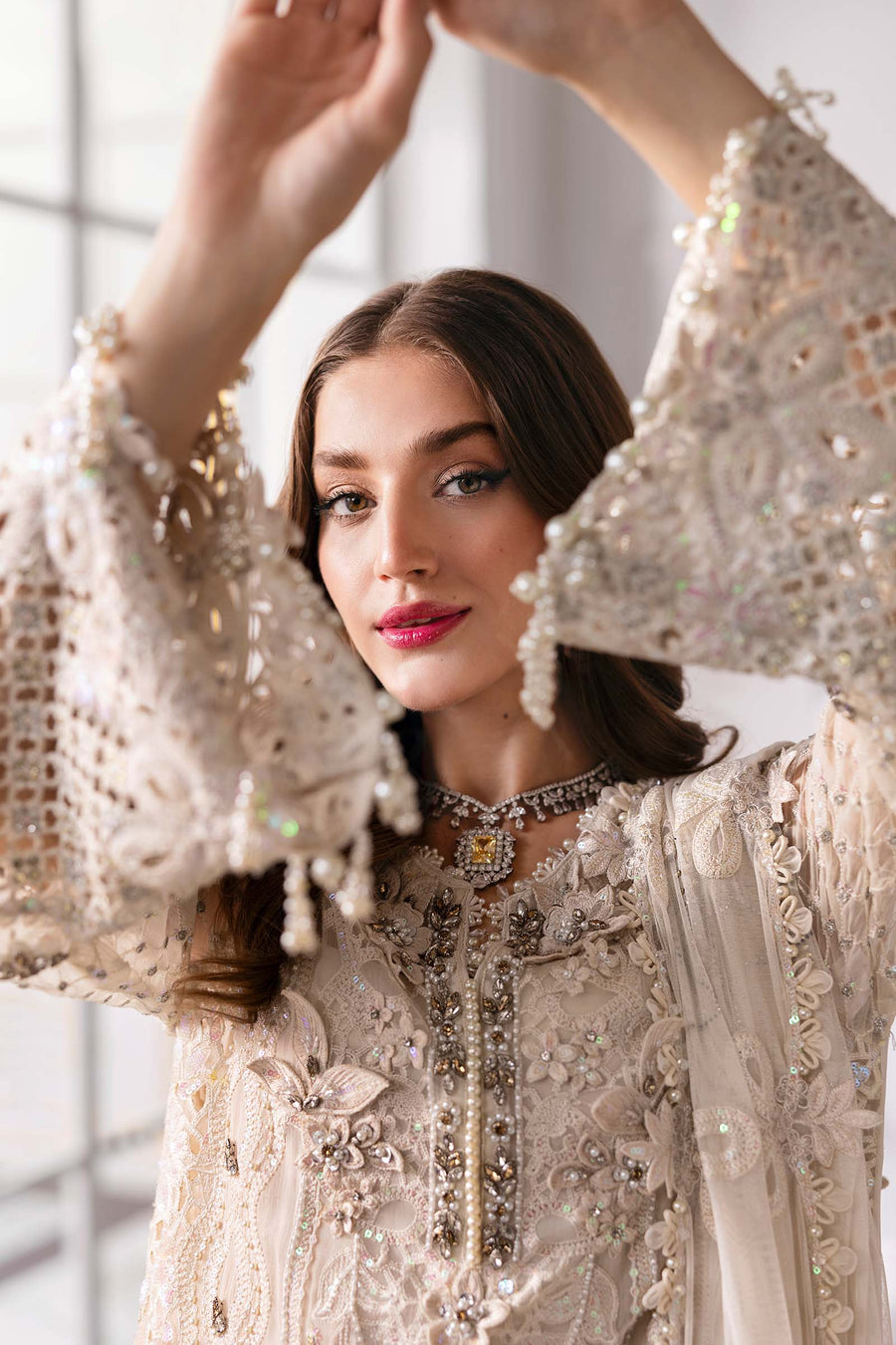 Maria.B Mbroidered 3 Piece Unstitched Embroidered Chiffon Suit BD-3007