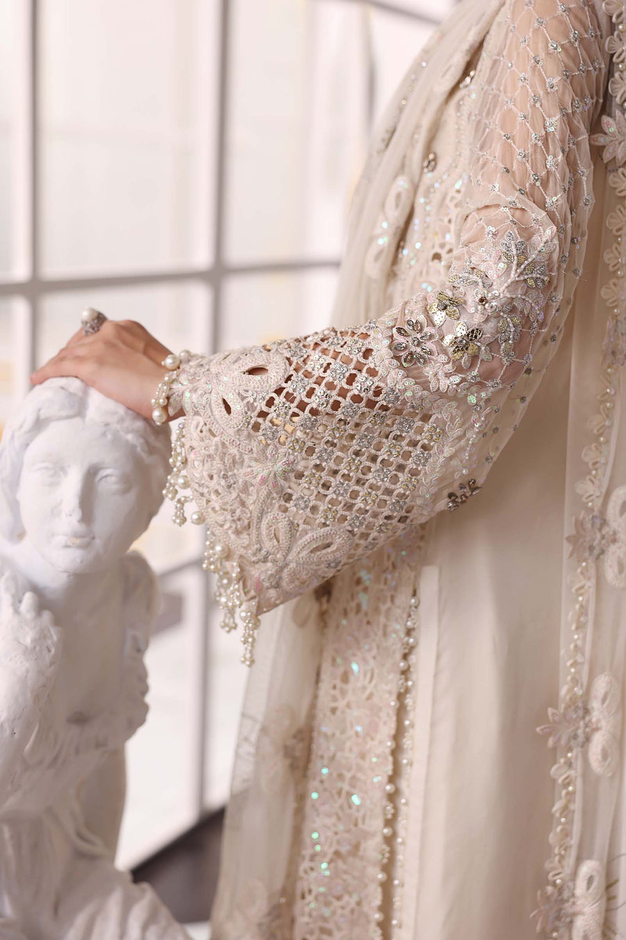 Maria.B Mbroidered 3 Piece Unstitched Embroidered Chiffon Suit BD-3007