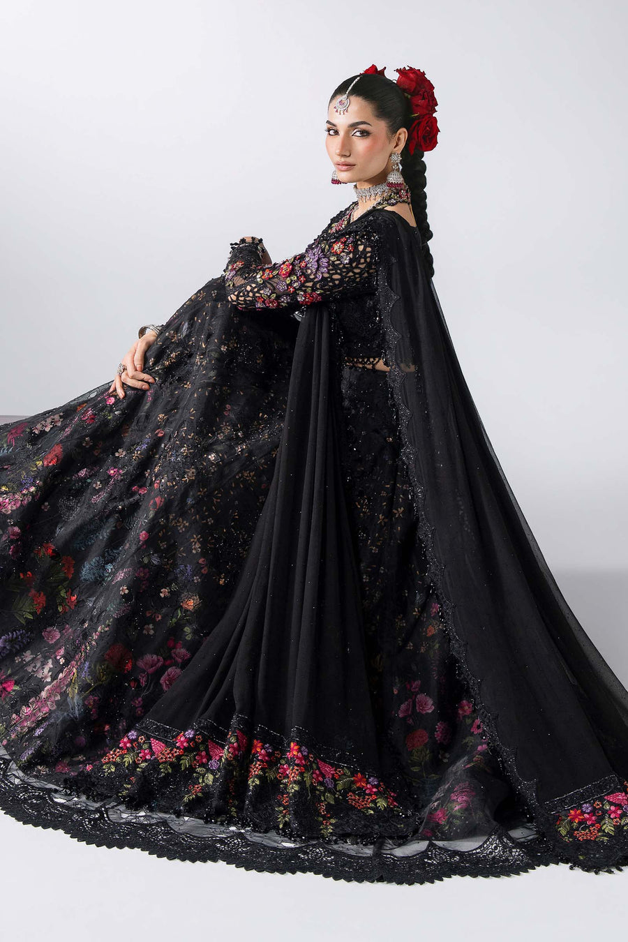 Maria B Mbroidered Unstitched Embroidered Organza 3Pc Suit BD-3101