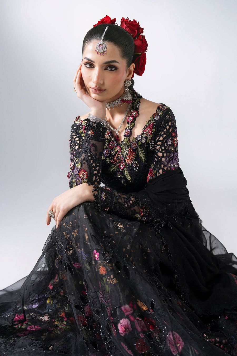 Maria B Mbroidered Unstitched Embroidered Organza 3Pc Suit BD-3101