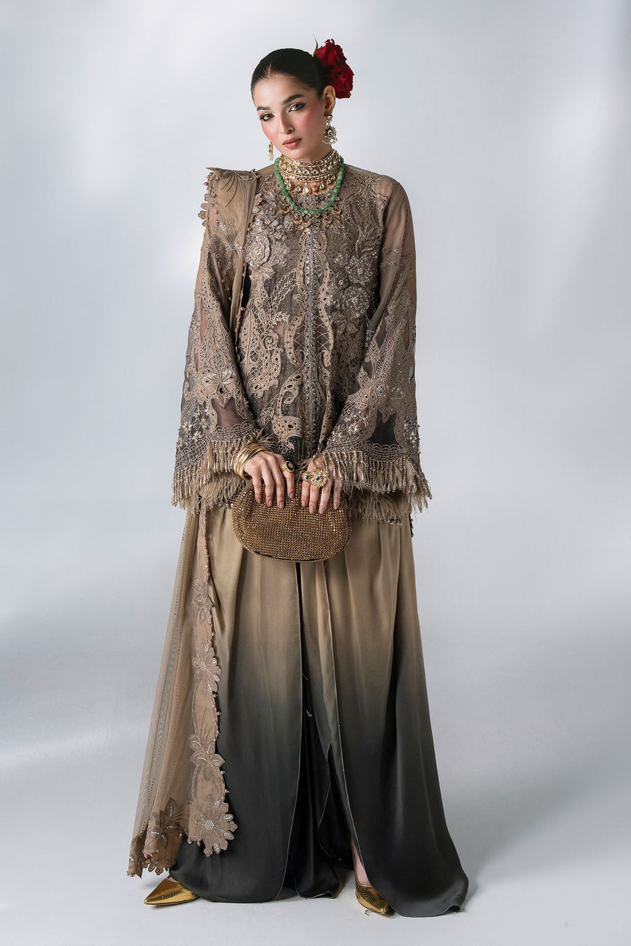 Maria B Mbroidered Unstitched Embroidered Chiffon 3Pc Suit BD-3102