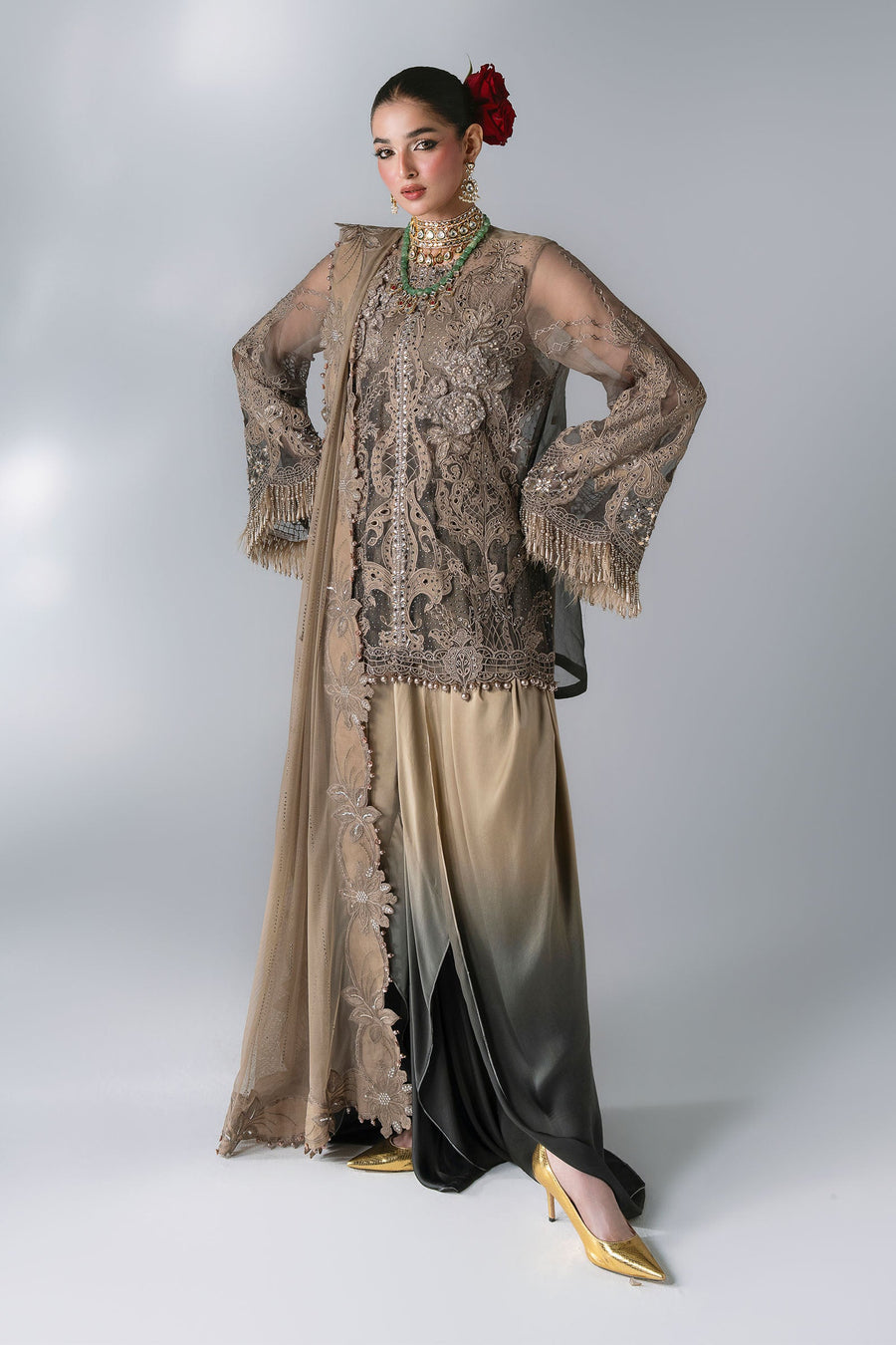 Maria B Mbroidered Unstitched Embroidered Chiffon 3Pc Suit BD-3102